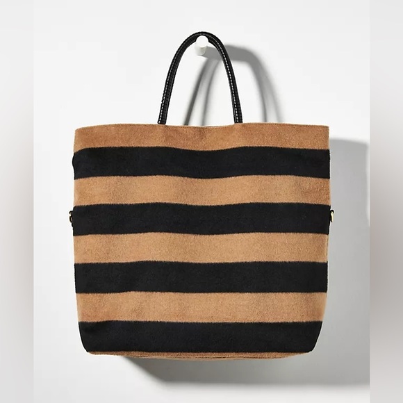 Anthropologie Handbags - NWOT | Anthropologie Striped Fuzzy Over Night Tote Bag